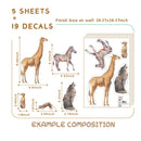 Nordic Cartoon Animals Wall Sticker Set by Axyaa for Kids Room and Nursery