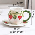 Axyaa Hand-painted 3D Flower Ceramic Coffee Cups & Saucers - Creative Home Drinkware