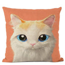 Axyaa Cute Animal Big Eyes Dog Funny Cat Throw Pillow Cover Home Decor Cotton Linen