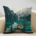 Axyaa Boat Pattern Linen Cushion Cover for Home Sofa Decor