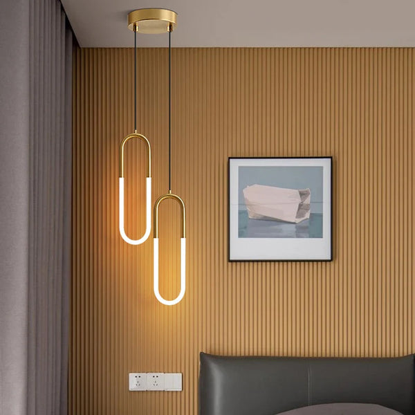 Axyaa Nordic U-Shaped Modern Pendant Chandelier for Bedroom and Sofa Decor