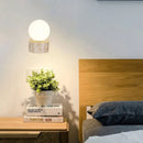Axyaa Mini LED Wall Light White Glass Sconce with Natural Stone Base