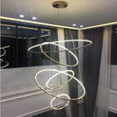Axyaa Rings Chandelier Pendant Light for Staircase Living Dining Kitchen