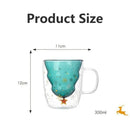 Axyaa Christmas Tree Mug Snow Mountain Glass Cup Xmas Gift Drinkware