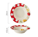 Axyaa Cute Straw Hat Dessert Plate - Delicate Ceramic Fruit Breakfast Tableware