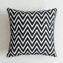 Axyaa Black White Embroidered Cotton Cushion Cover 45x45cm Square for Sofa Bed