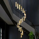 Axyaa Crystal Chandelier Stair Pendant Light Living Room Interior Lighting