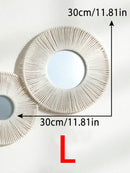 Axyaa Hand Woven Boho Mirror Set for Aesthetic Room Decor