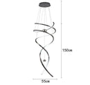 Axyaa Gold Spiral Staircase Chandelier for Dining Living Room Loft, Simple Luxury Hanging Lamps