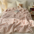 Axyaa Rabbit Fur Blanket: Thick Warmth, Soft Plush - Autumn/Winter Sofa Throw