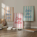 Axyaa Italian Striped Canvas Poster Set for Modern Home Decor