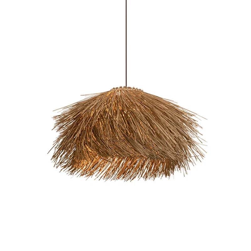 Axyaa Wabi Sabi Rattan LED Pendant Lights for Home Decor and Dining Chandelier