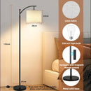 Axyaa LED Linen Lampshade Floor Lamp RGB Dimmable Vintage Vertical Loft Light