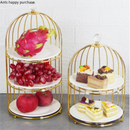 Axya Double Layer Cake Stand & Fruit Tray with Wrought Iron Display Stand