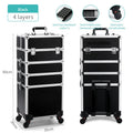 Axyaa 4-in-1 Rolling Makeup Case with Dividers for Makeup Artists