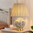 Axyaa Retro Flower Ceramic Table Lamp for Home Decor