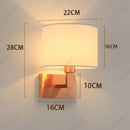 Axyaa LED Fabric Lampshade Wall Lamp with Adjustable Spotlight for Home and Hotel