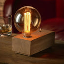 Axyaa Wooden Block Toggle Switch Cube Table Lamp for Home Art Cafe Bar