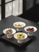 Axyaa White Ceramic Lace Fruit Plate Set