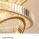 Axyaa Dimmable Crystal Chandelier: Modern LED Pendant Light for Stairs, Luminaria Fixtures