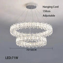 Axyaa LED Crystal Ceiling Lamp Modern Square Dimmable Dining Room Fixture
