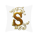Axyaa European Gold 26 Letters Digital Printed Pillowcase for Home Decor