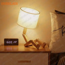Axyaa Robot Wooden Table Lamp for Home Decor and Lighting