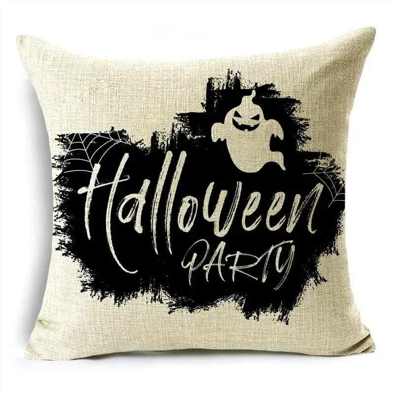 Black White Happy Halloween Trick Or Treat Pillowcase for Axyaa Décor