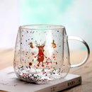 Axyaa 10oz Double Wall Glass Espresso Cup - Christmas Edition