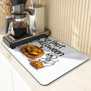 Axyaa Cartoon Skull Dish Drying Mat - Non-slip Heat Resistant Kitchen Counter Pad