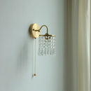 Axyaa Crystal Vintage LED Wall Lights Pull Chain Switch Stair Light Fixtures