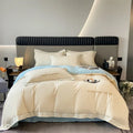 Axyaa Long Staple Cotton Bedding Set: 4-Piece Matte Sheet & Duvet Cover in Pure Cotton