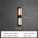 Axyaa All Copper Marble Wall Lamp for Living Room, Bedroom, and Aisle, New Chinese Style Luxurious Lighting