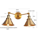 Axyaa Industrial Vintage Double Heads LED Wall Lamp