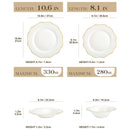 Axya Lotus White Porcelain Tableware Set for 4/8 - 16/32-Piece Collection
