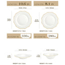 Axyaa Golden Rim White Porcelain Tableware Set for 4/8, 32-Piece Dinnerware Collection