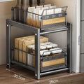 Axyaa Double Layer Kitchen Pull-Out Basket Shelf for Cabinets