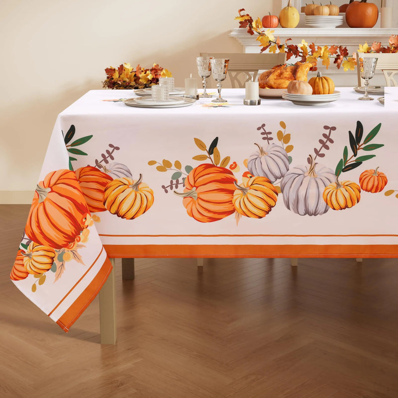 Axyaa Christmas Elk Red Flowers Rectangle Outdoor Holiday Tablecloth