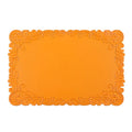 Axyaa Orange Faux Leather Square Placemats - Set of 6