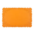 Axyaa Orange Faux Leather Square Placemats - Set of 6