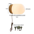Nordic Glass LED Wall Sconce by Axyaa w/Switch - White Bedside Lamp