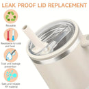 Axyaa 40oz Tumbler Leak-Proof Lid with Straw, Spill-Proof Flip Cover for Coffee Cups
