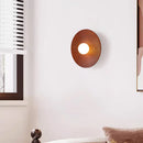 Axyaa Solid Wood Circular Wall Light - Retro Style for Living Spaces