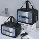 Axyaa Double Transparent PU Makeup Bag for Travel & Fitness Essentials