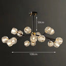 Axyaa Crystal Sphere Chandelier: Adjustable Metal Molecular Ceiling Light for Luxury Ambience