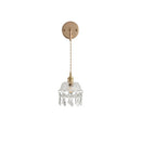 Axyaa Clear Glass LED Wall Lamp Modern Crystal Light for Living Room
