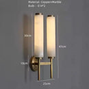 Axyaa Marble Wall Lamp, Elegant American Light Luxury Copper Sconce for Living Room & Study