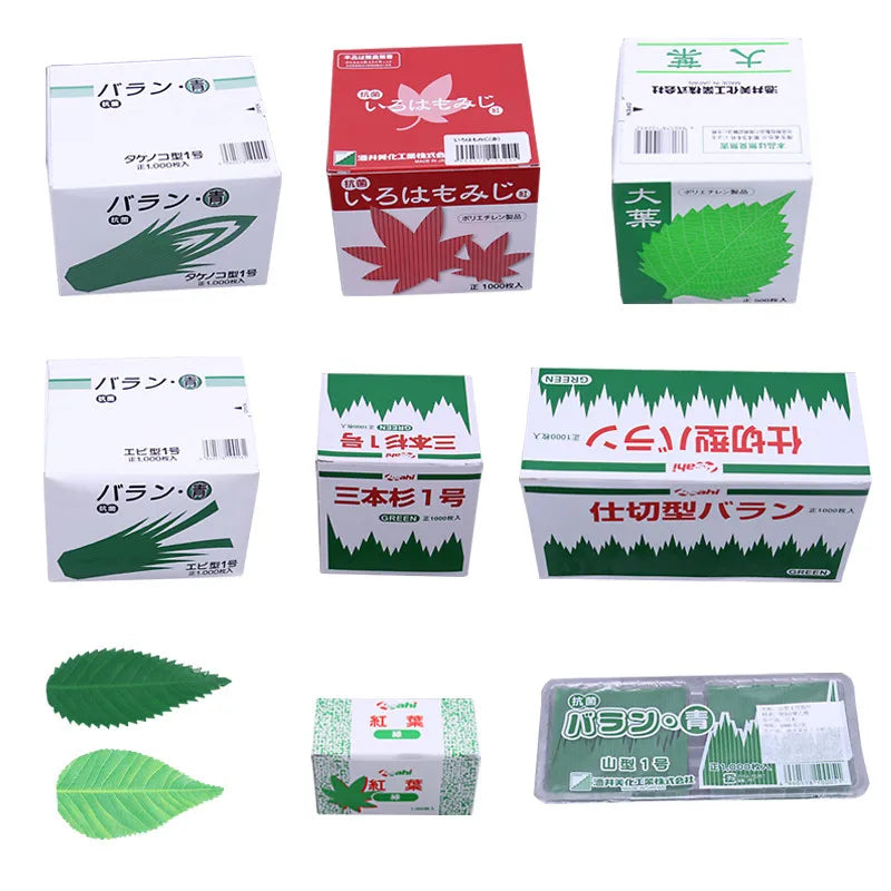 Axya Fresh Sushi Leaves and Red Green Leaf Decoration Plate Tray Dish