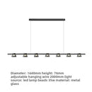 Axyaa Glass Dining Table Chandelier: Modern Minimalist Design, Easy Installation, Rounded Shape