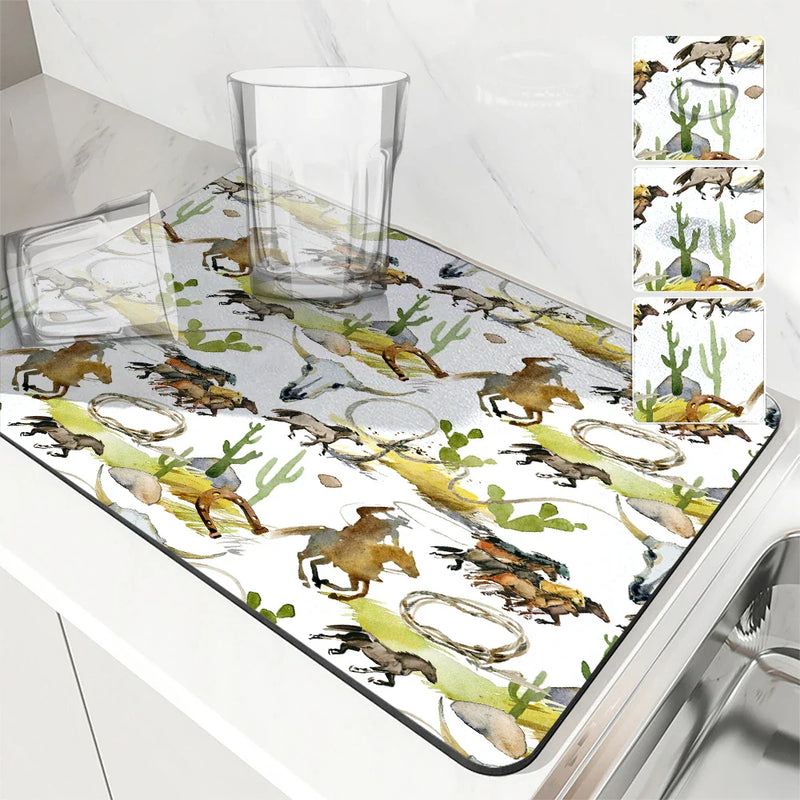 Axyaa Quick Dry Absorbent Mat for Kitchen and Bathroom